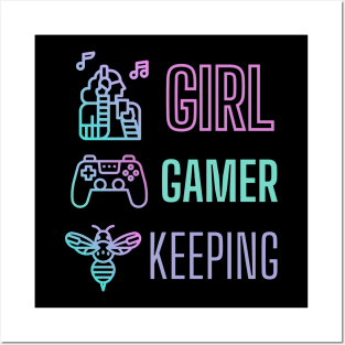 Girl Gamer Beekeeping Cute Design Posters and Art